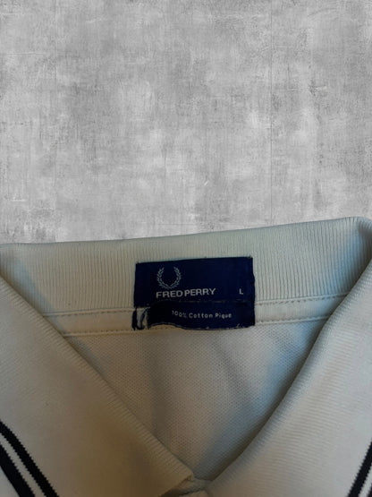 Fred Perry Polo Shirt Weiß Schwarz L