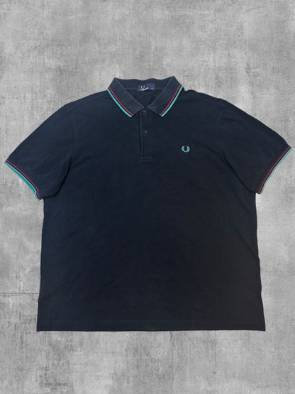 Fred Perry Polo Shirt Schwarz Türkis Weinrot XL