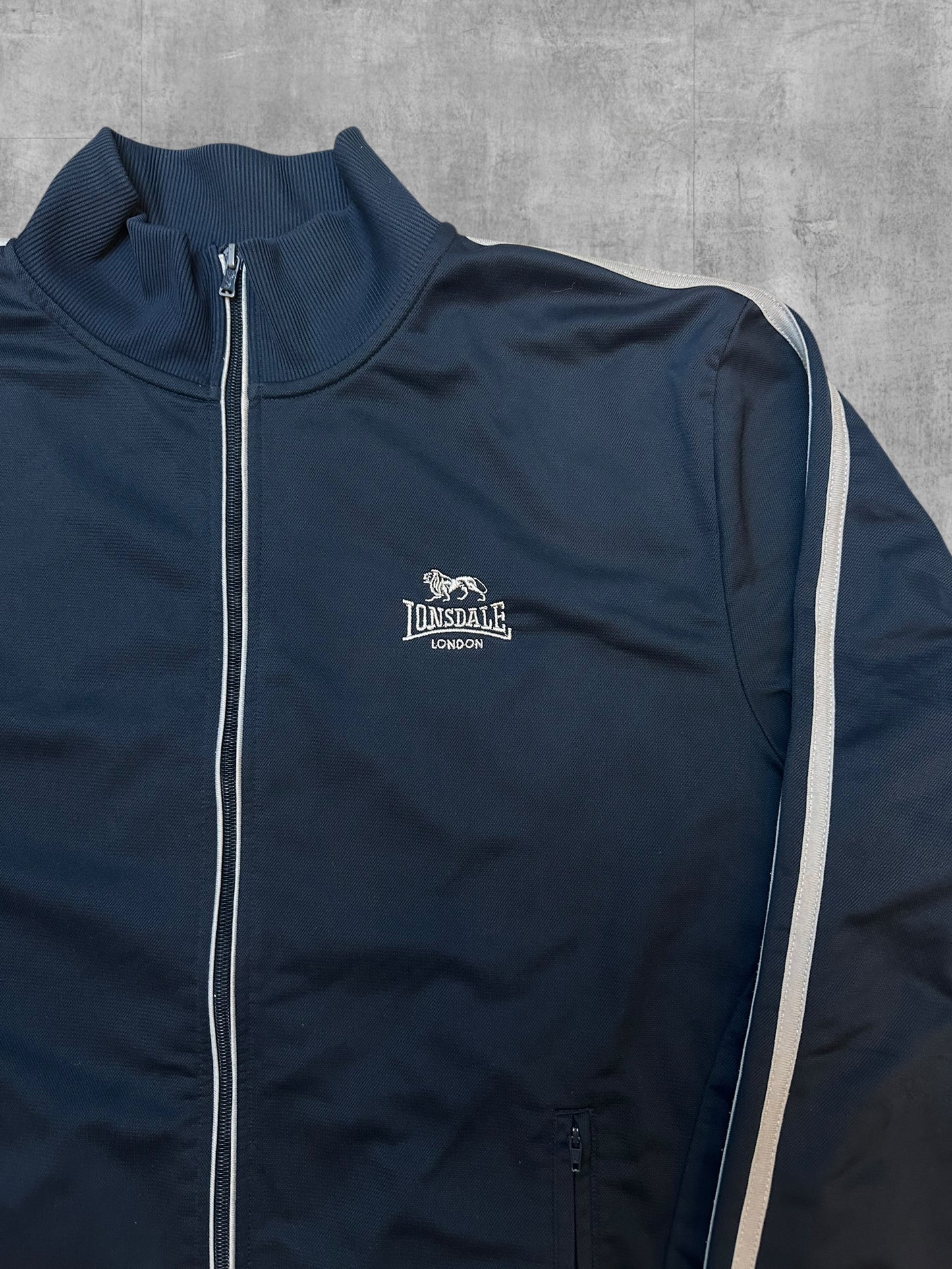 Lonsdale London Trainingsjacke Navy Blau Hellgrau L