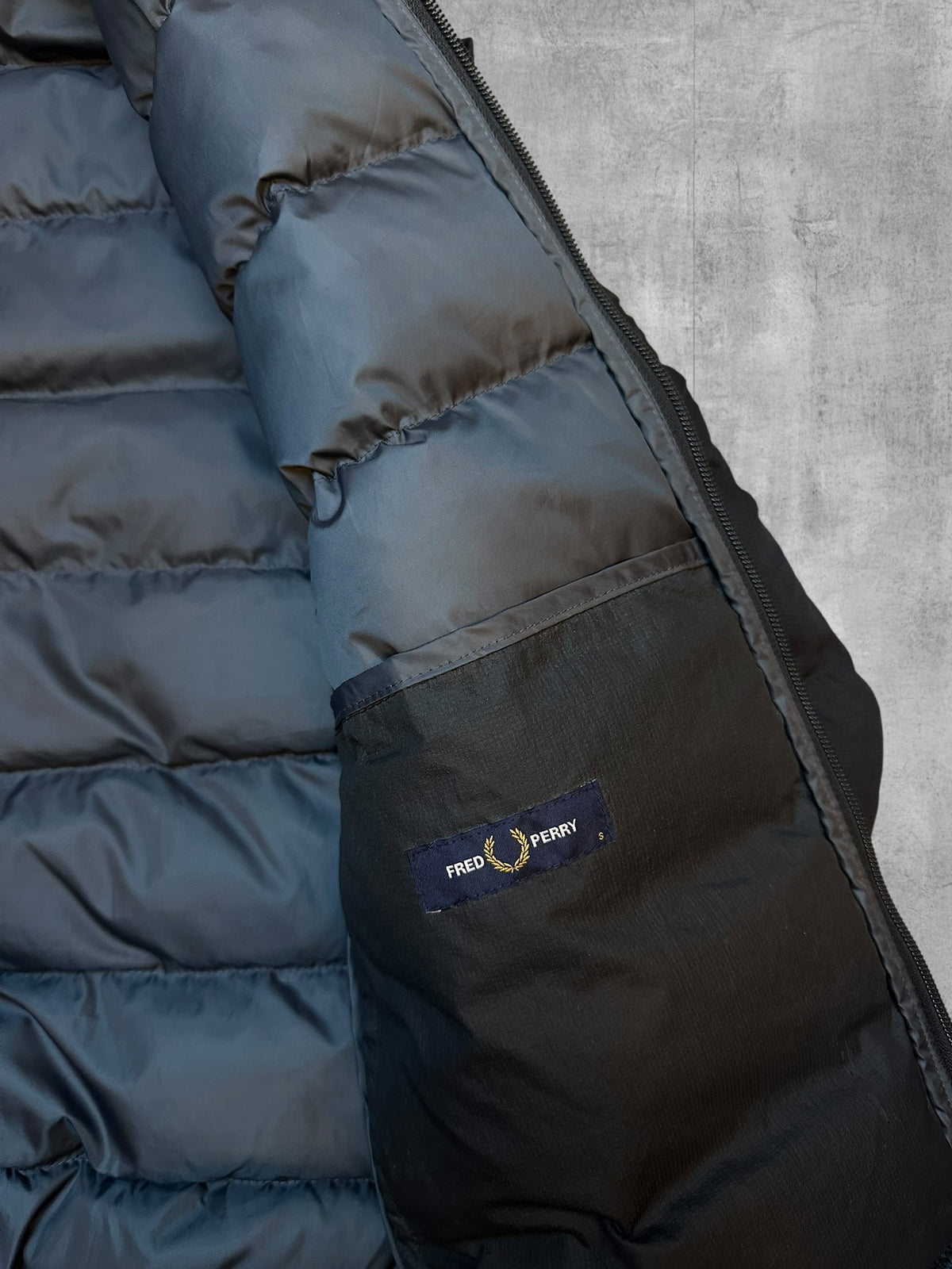 Fred Perry Daunenjacke Steppjacke Schwarz Weiß S