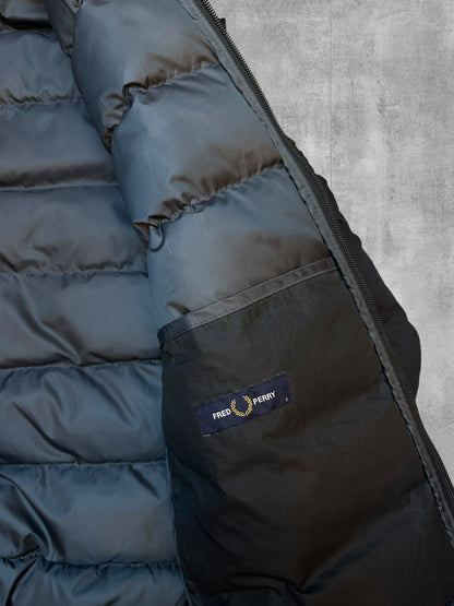 Fred Perry Daunenjacke Steppjacke Schwarz Weiß S