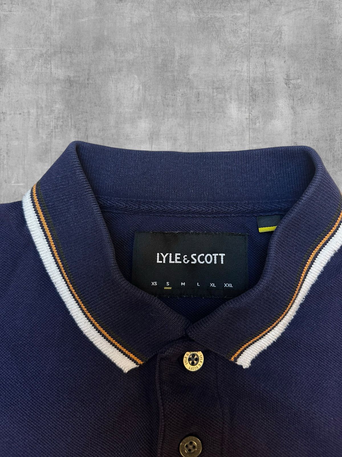 Lyle & Scott Polo Shirt Navy Blau Weiß S