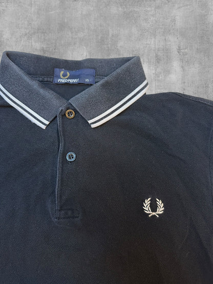 Fred Perry Polo Shirt Schwarz Weiß XS