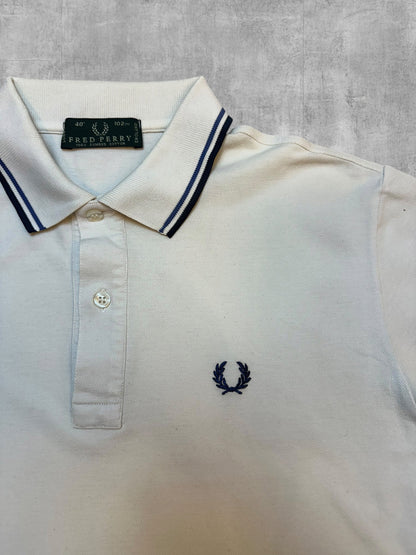 Fred Perry Polo Shirt Weiß Schwarz Navy Blau M