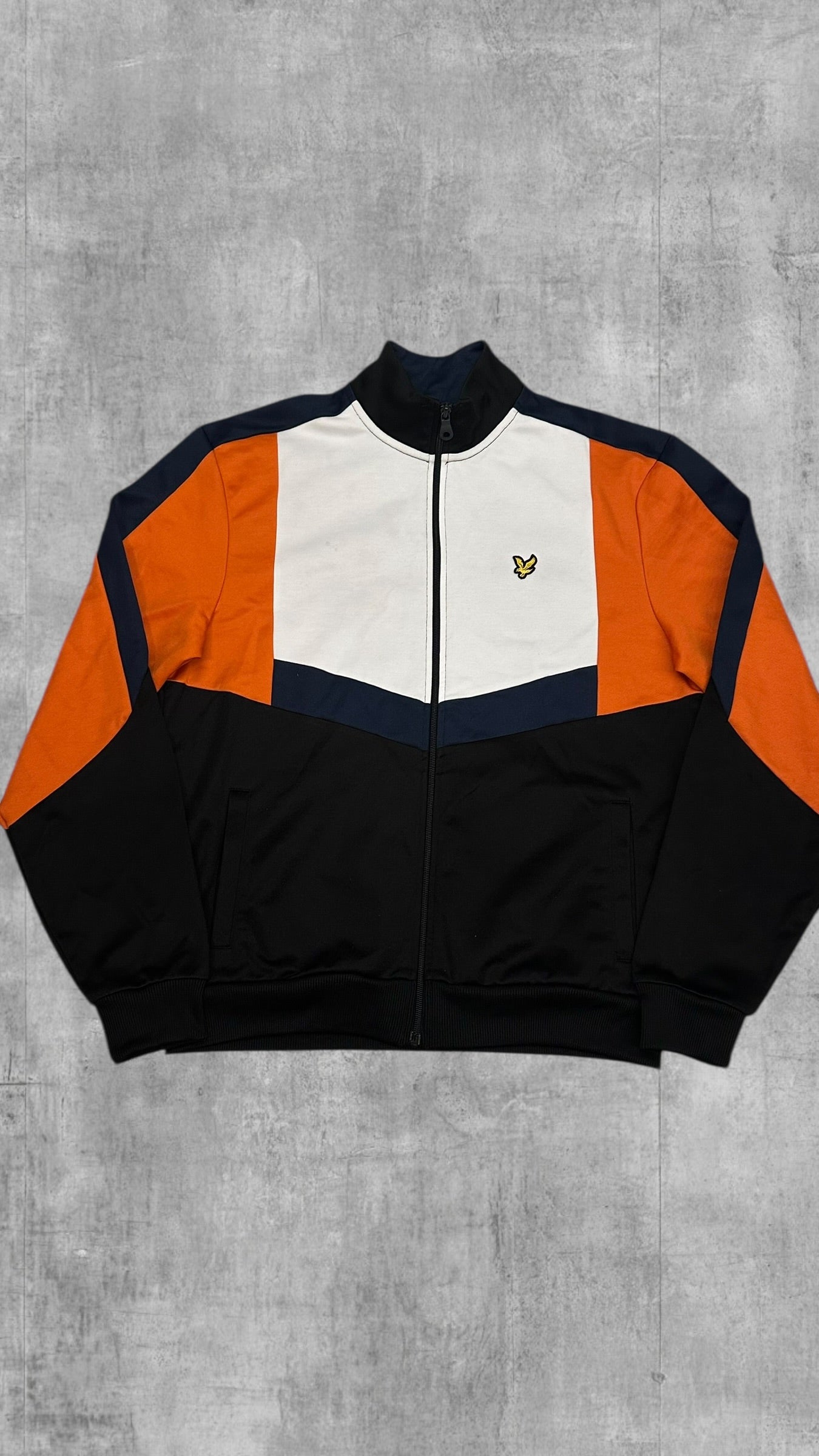 Lyle & Scott Vintage Trainingsjacke Navy Blau Orange S