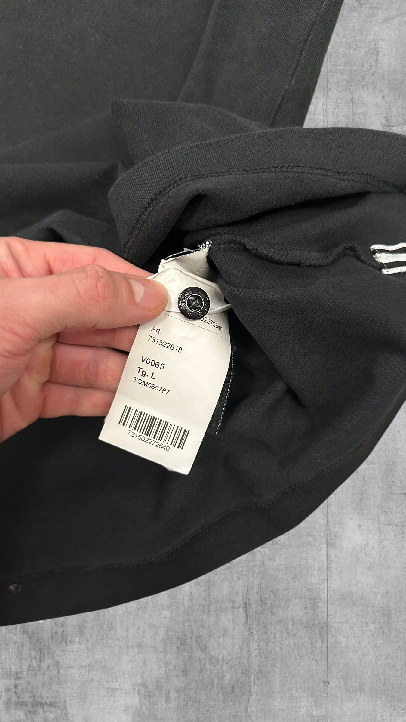 Stone Island Polo Shirt Grau Weiß M