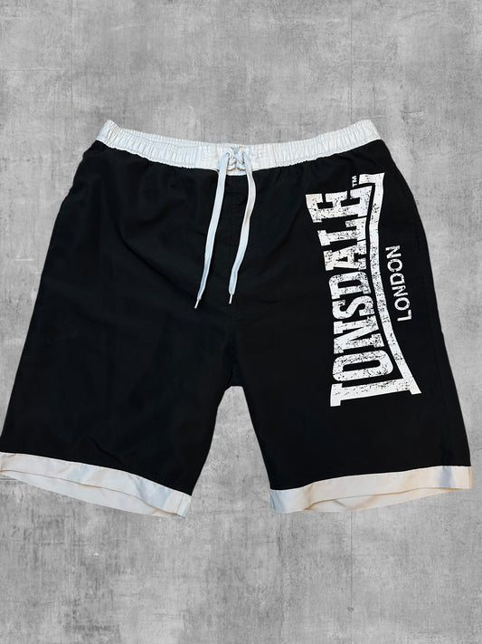 Lonsdale London Shorts Kurze Badehose Schwarz Weiß XL