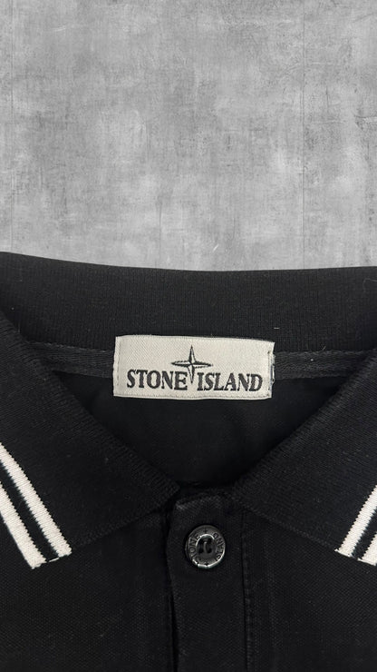 Stone Island Polo Shirt Schwarz Weiß M
