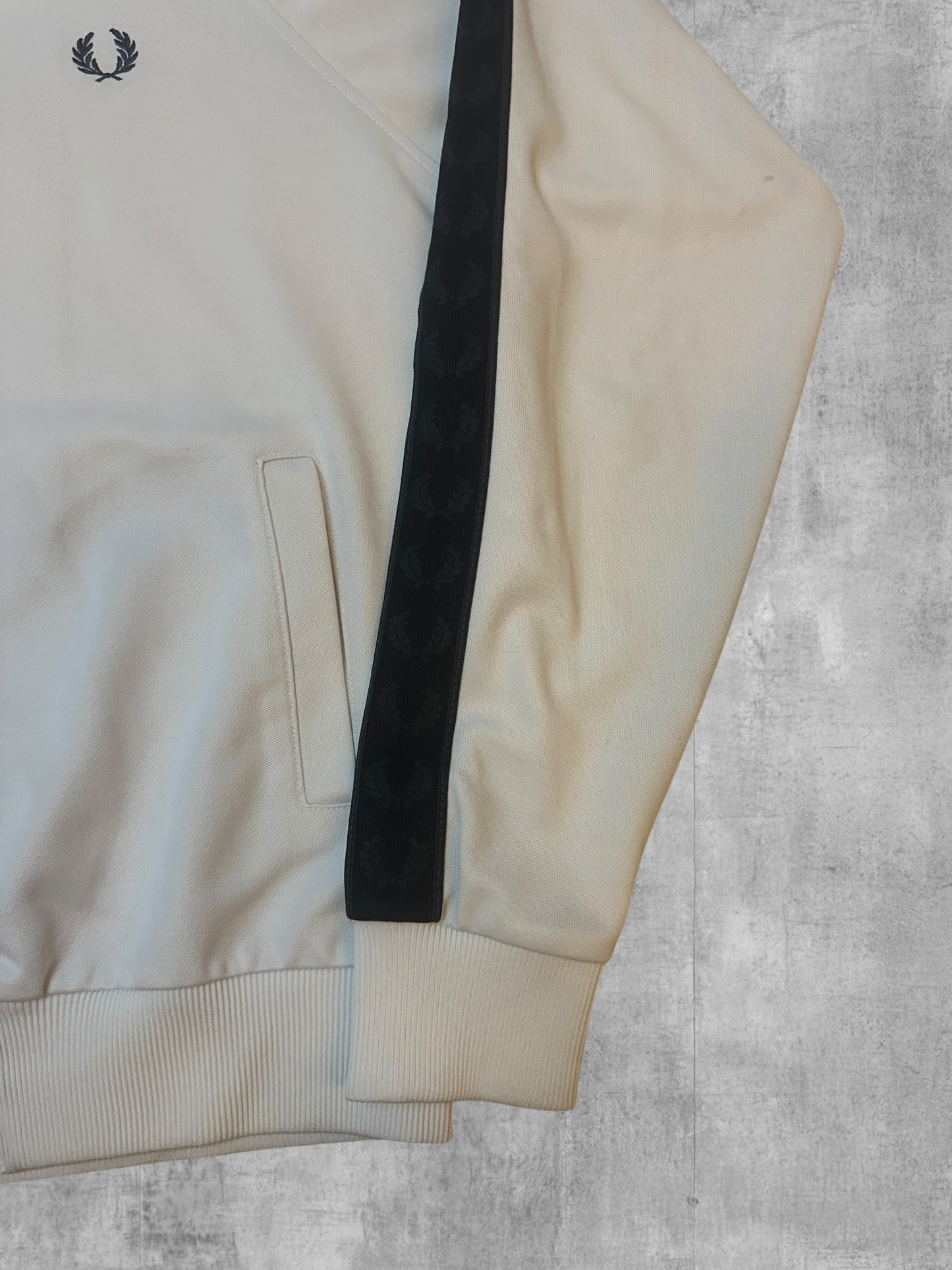 Fred Perry Trainingsjacke Taped Weiß Schwarz S