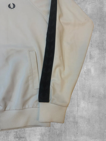 Fred Perry Trainingsjacke Taped Weiß Schwarz S