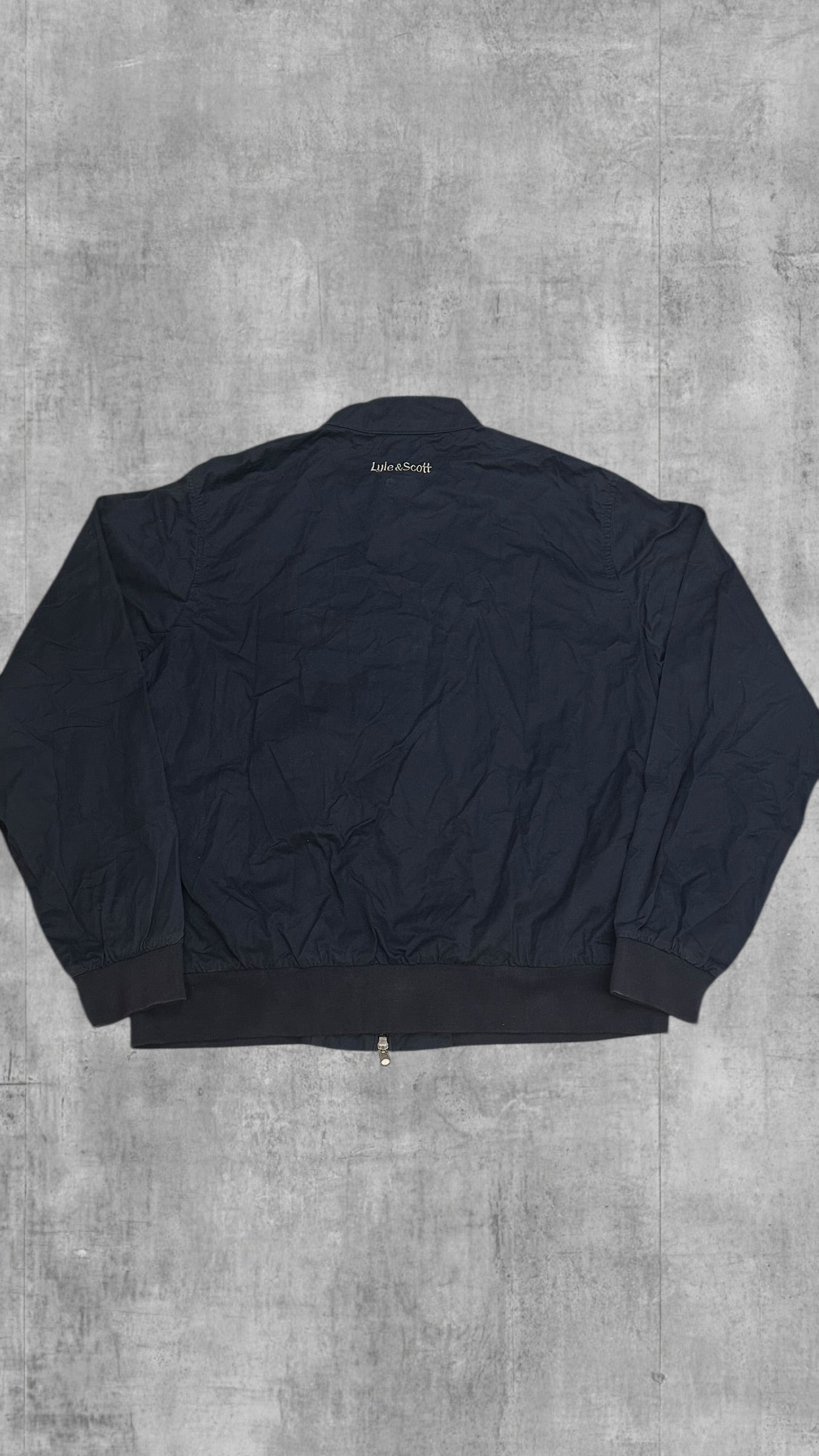 Vintage Lyle & Scott Bomberjacke Windbreaker Navy Blau XL