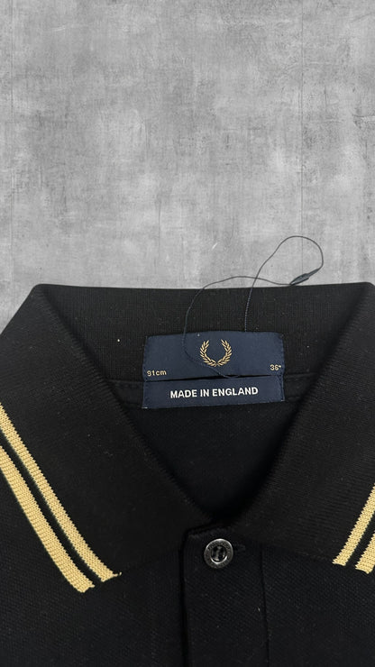 Fred Perry Polo Shirt Schwarz Gold S