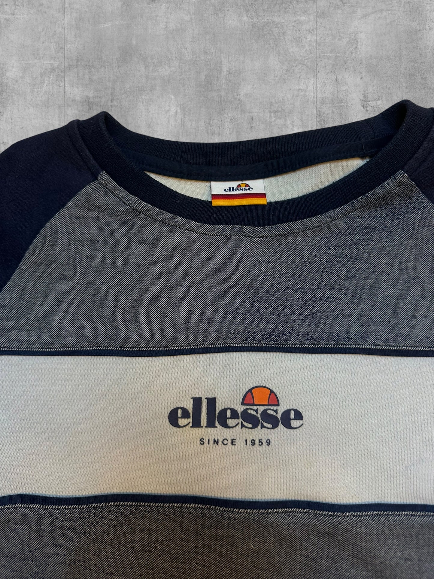 Ellesse Sweatshirt Navy Blau Weiß S