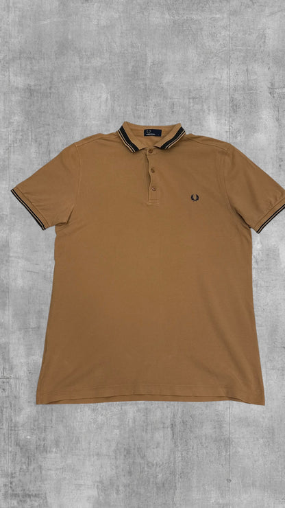 Fred Perry Polo Shirt Braun Schwarz L