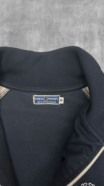 Fred Perry vintage Trainingsjacke Taped Zip Jacke Navy Blau M