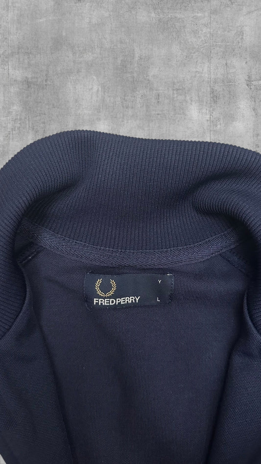 Vintage Fred Perry Trainingsjacke Taped Zip Jacke Navy Blau S