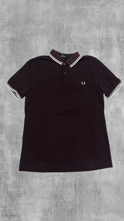 Fred Perry Polo Shirt Weinrot Weiß M