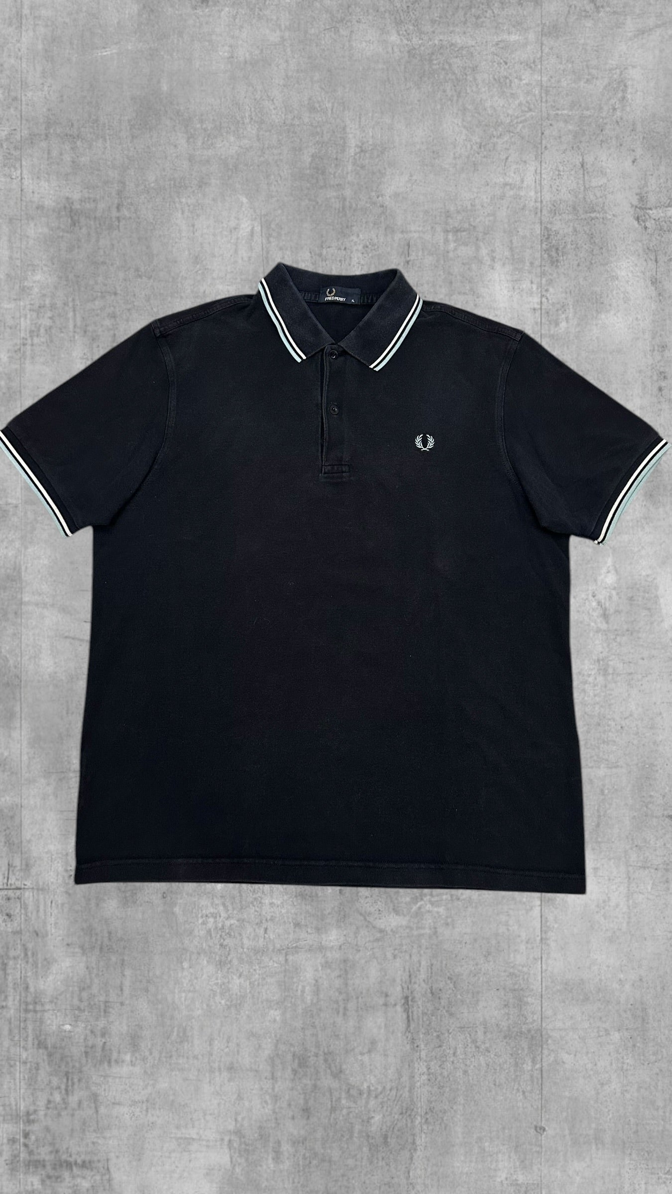 Fred Perry Polo Shirt Schwarzblau Weiß XL