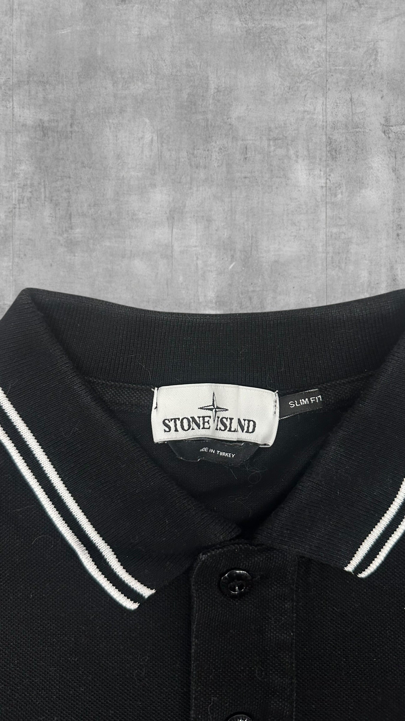 Stone Island Polo Shirt Schwarz Weiß L
