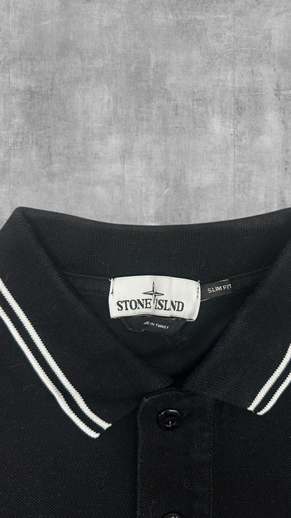 Stone Island Polo Shirt Schwarz Weiß L