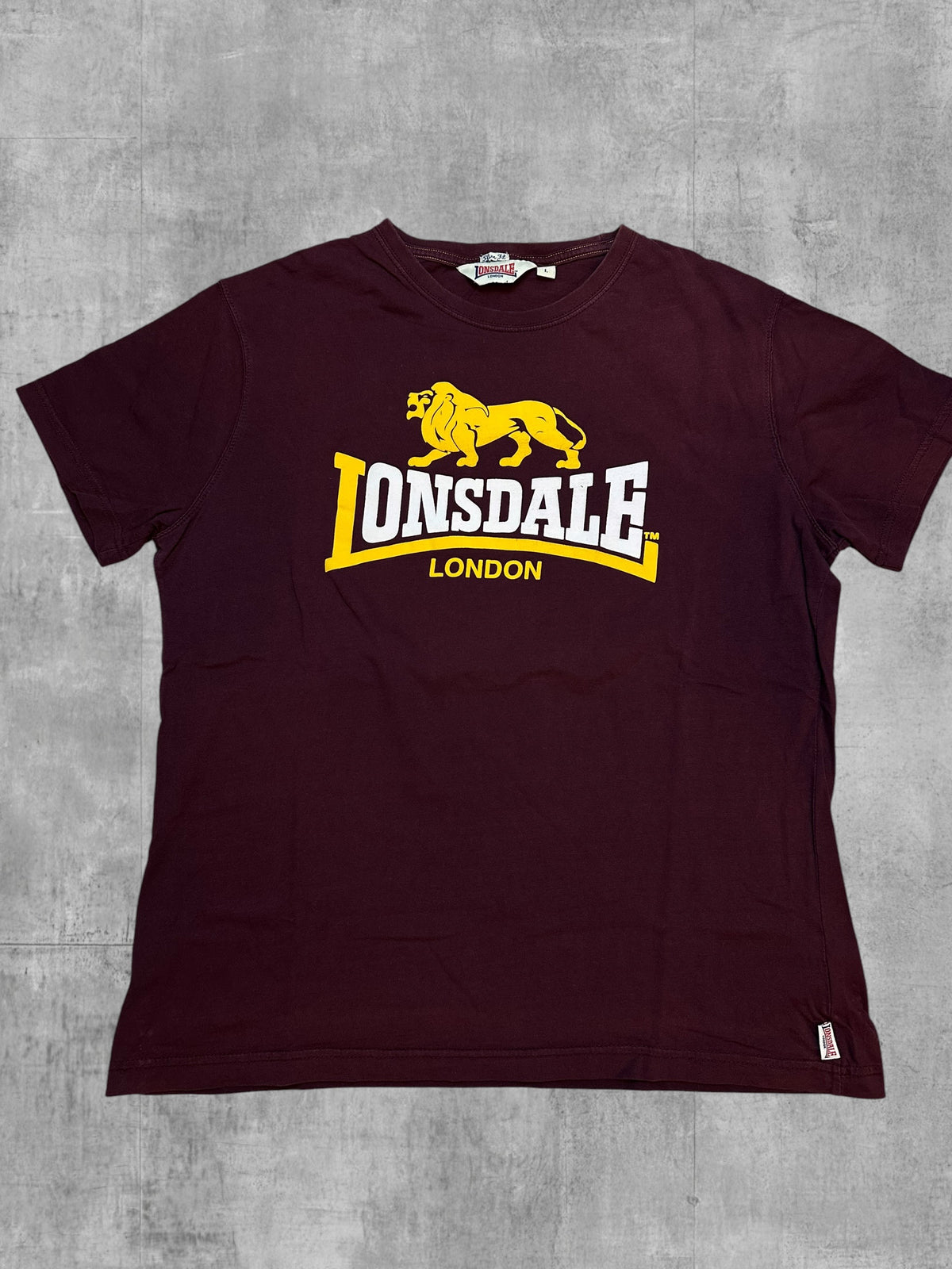 Lonsdale London T-Shirt Weinrot Weiß L