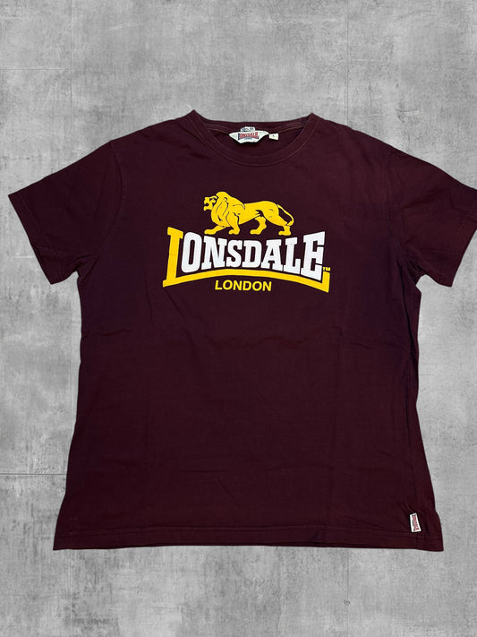 Lonsdale London T-Shirt Weinrot Weiß L