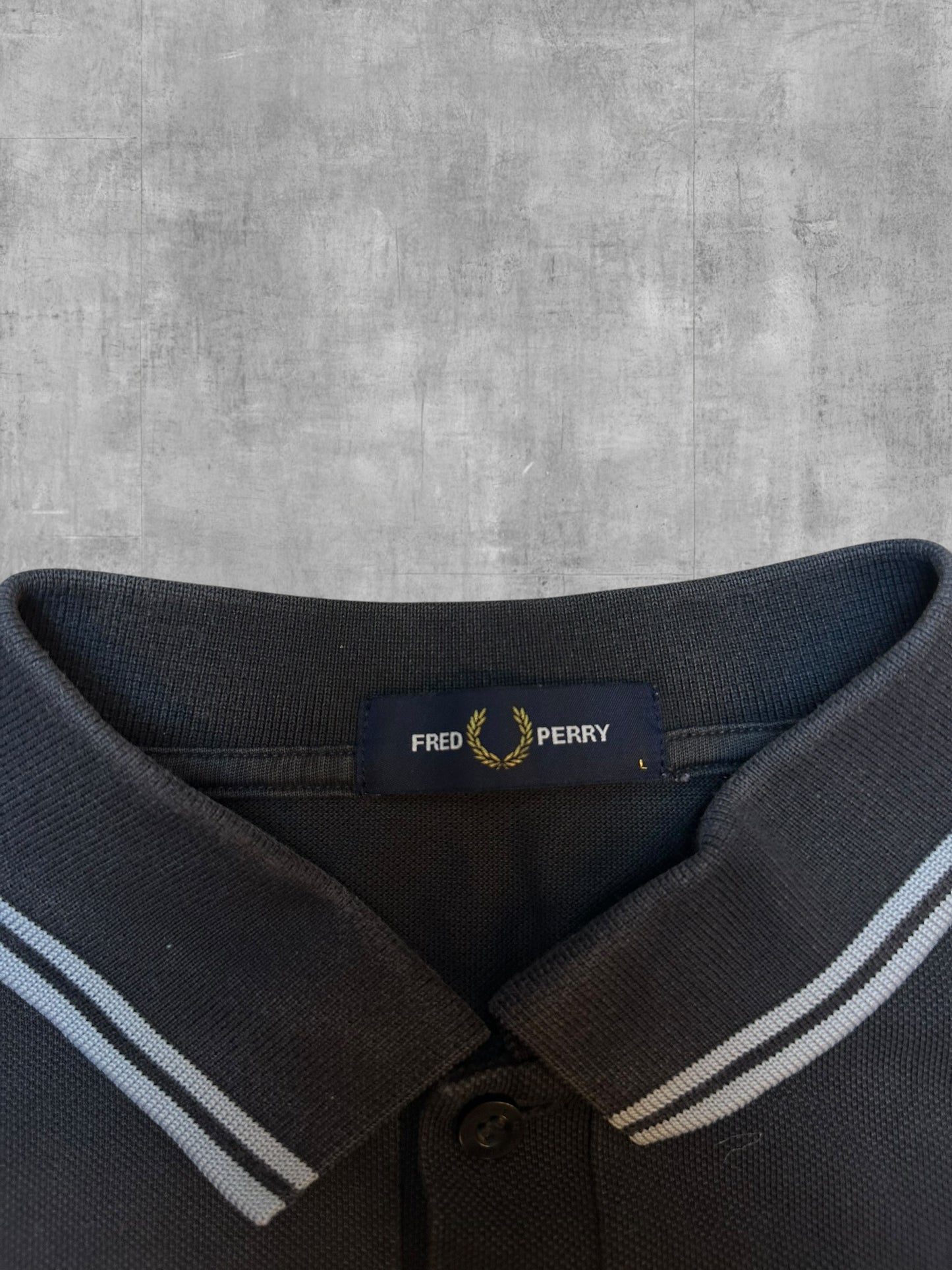 Fred Perry Polo Shirt Schwarz Hellblau L