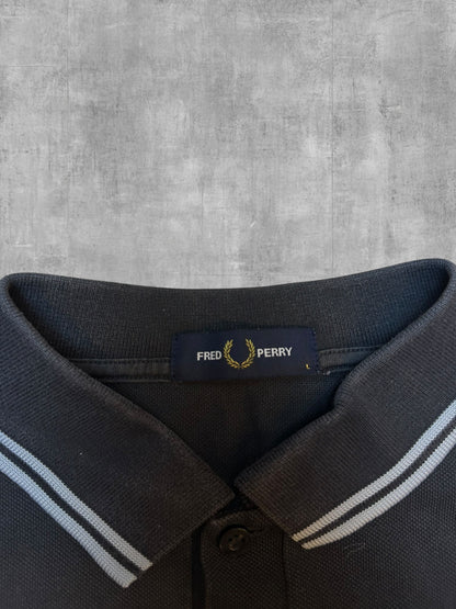 Fred Perry Polo Shirt Schwarz Hellblau L