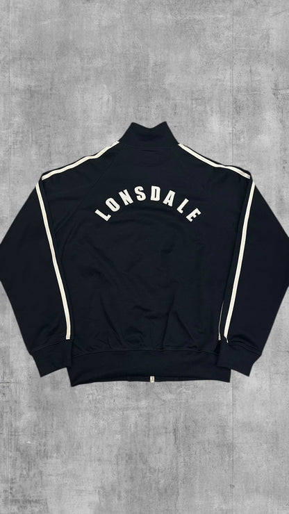 Lonsdale London taped Trainingsjacke Backprint Navy Blau Weiß Ma