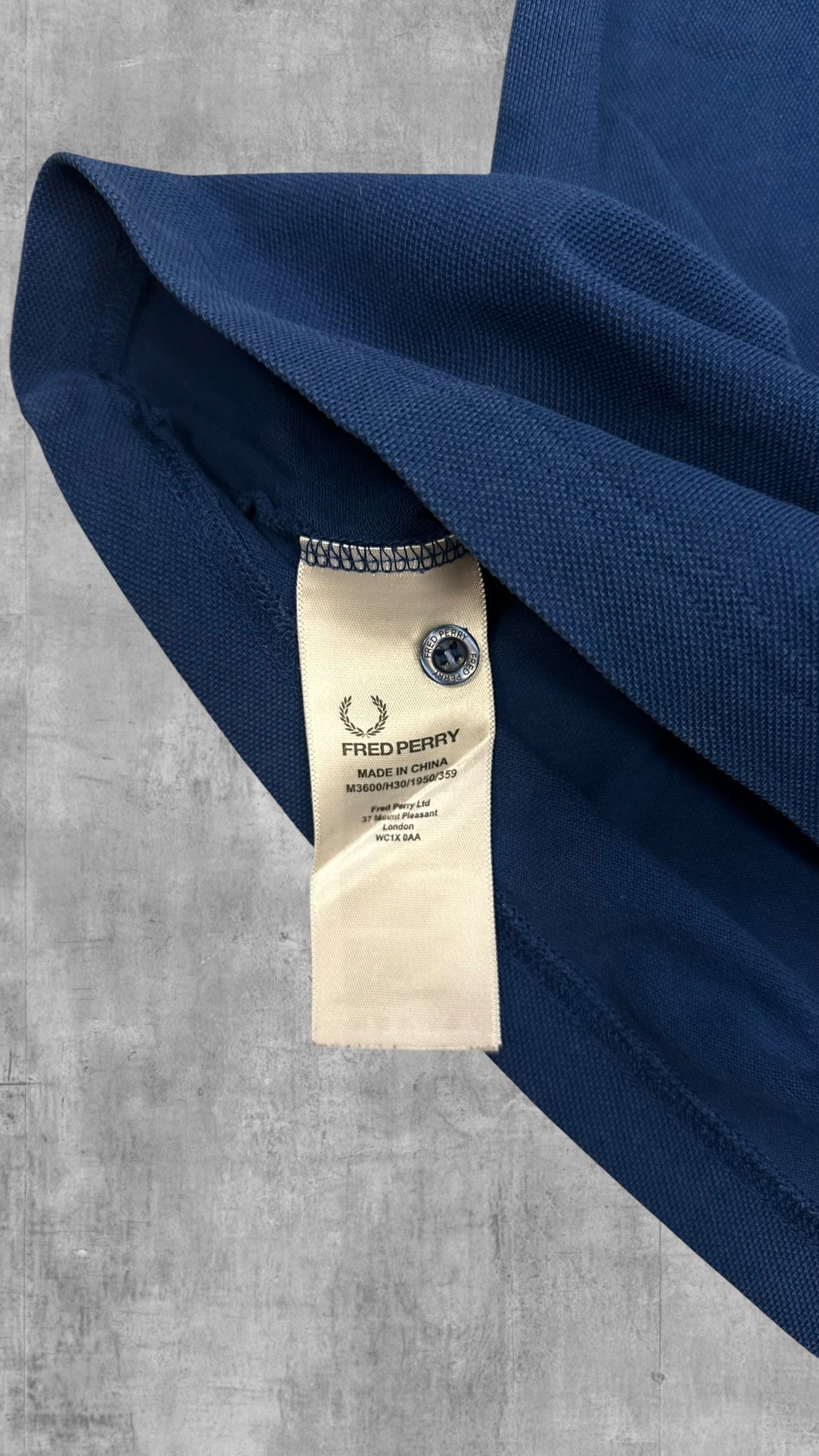 Fred Perry Polo Shirt Blau Schwarz Weiß L