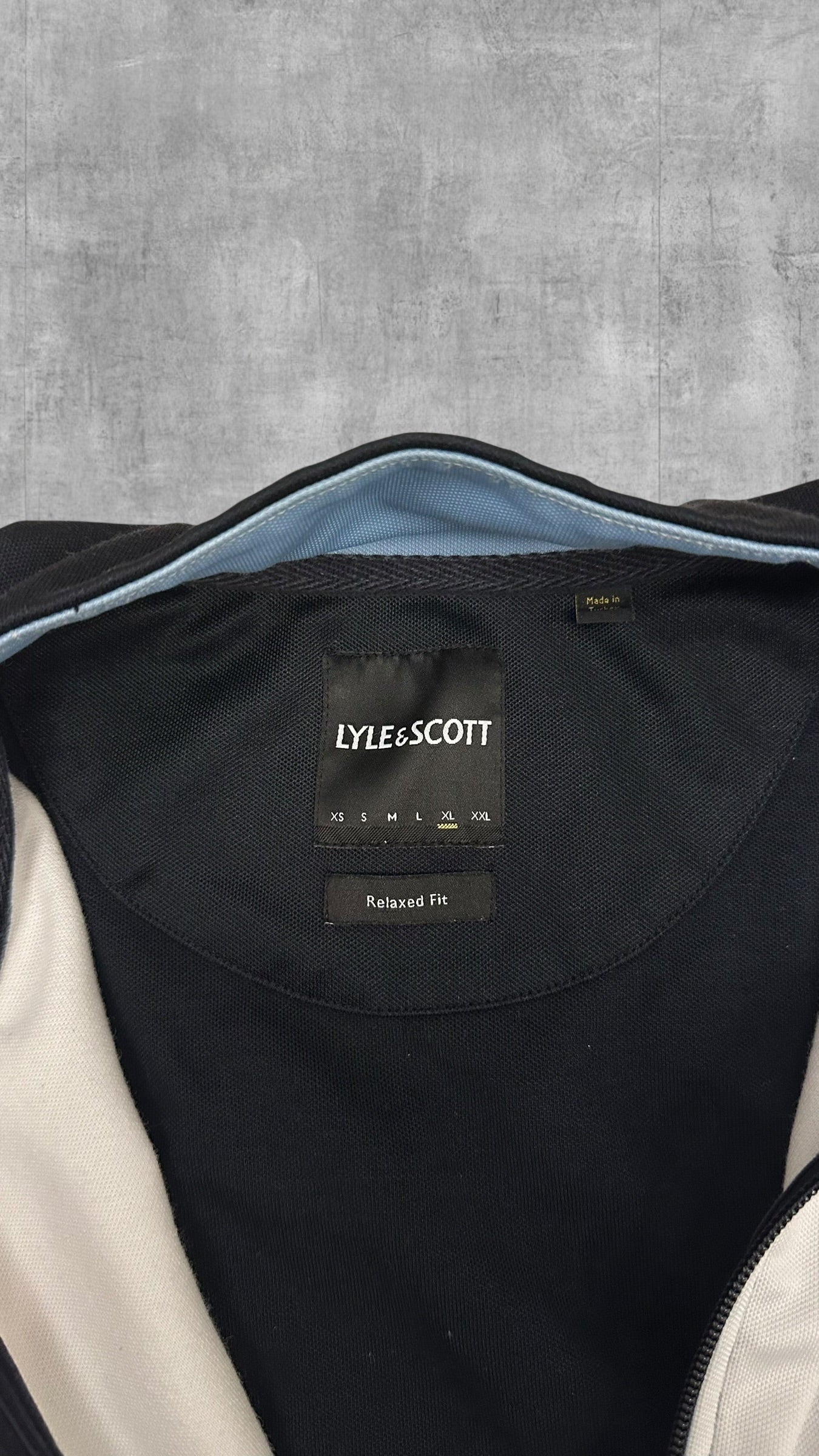 Lyle & Scott Trainingsjacke Vintage Schwarz Hellblau Weiß Gold XL