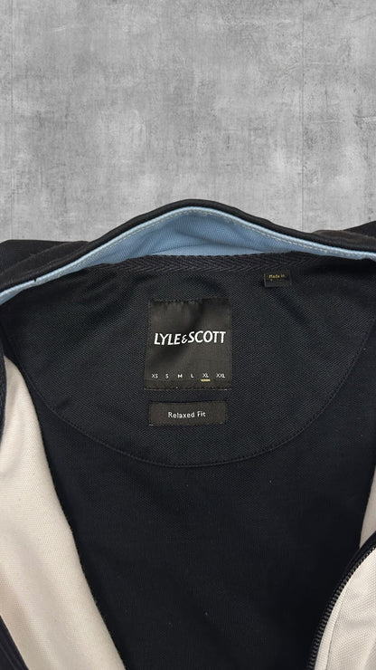 Lyle & Scott Trainingsjacke Vintage Schwarz Hellblau Weiß Gold XL