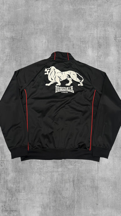 Lonsdale London Trainingsjacke Schwarz Rot Weiß Backprint XL