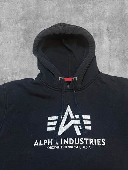 Alpha Industries Hoodie Pullover Schwarz Weiß M