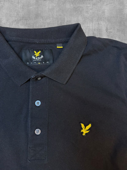 Lyle & Scott Langarm Polo Shirt Schwarz L