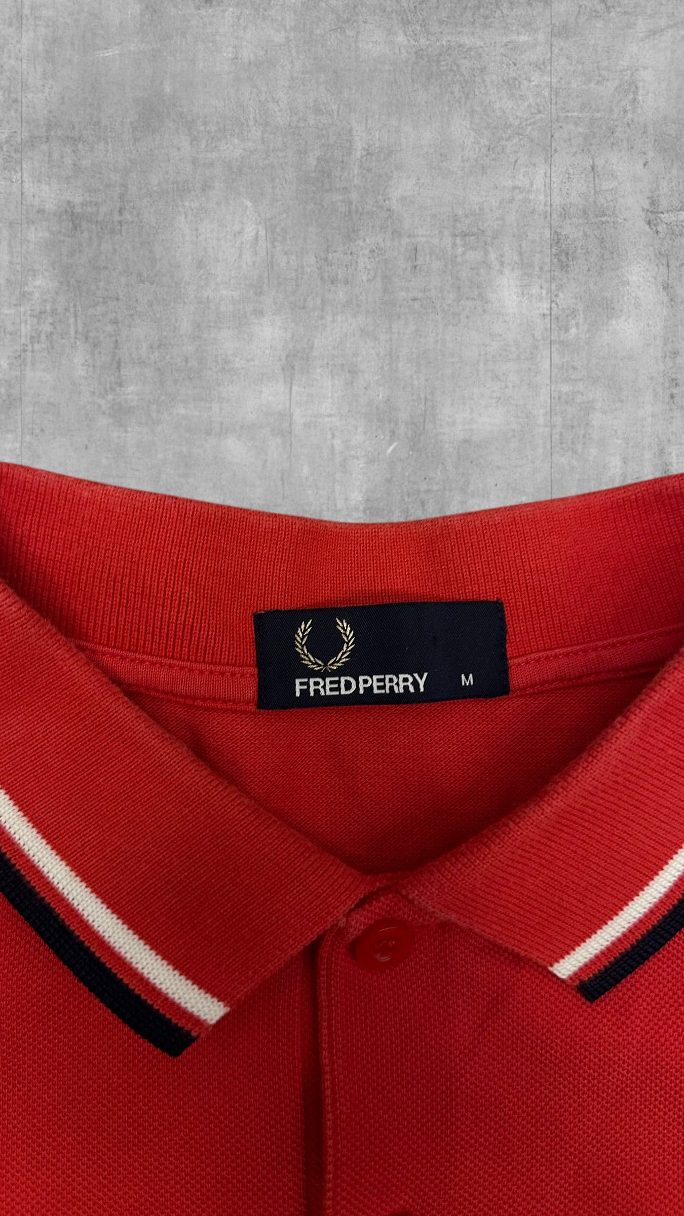 Fred Perry Polo Shirt Rot Schwarz M