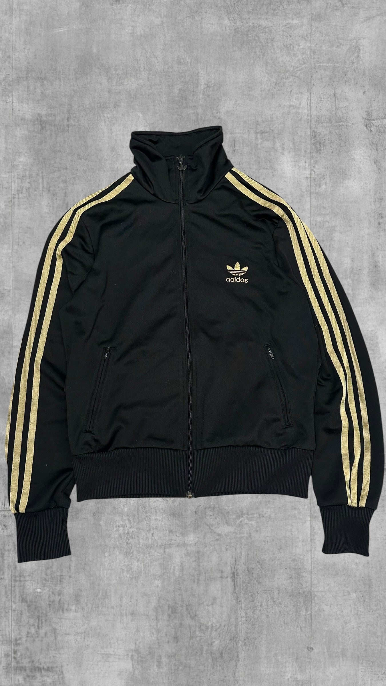 Adidas Backprint Firebird Trainingsjacke Schwarz Gold S - M