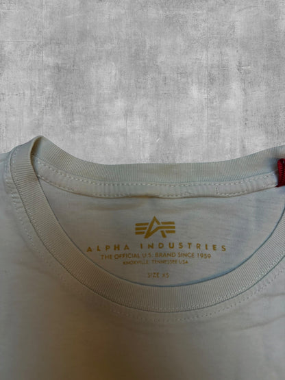 Alpha Industries T-Shirt Weiß Gold XS