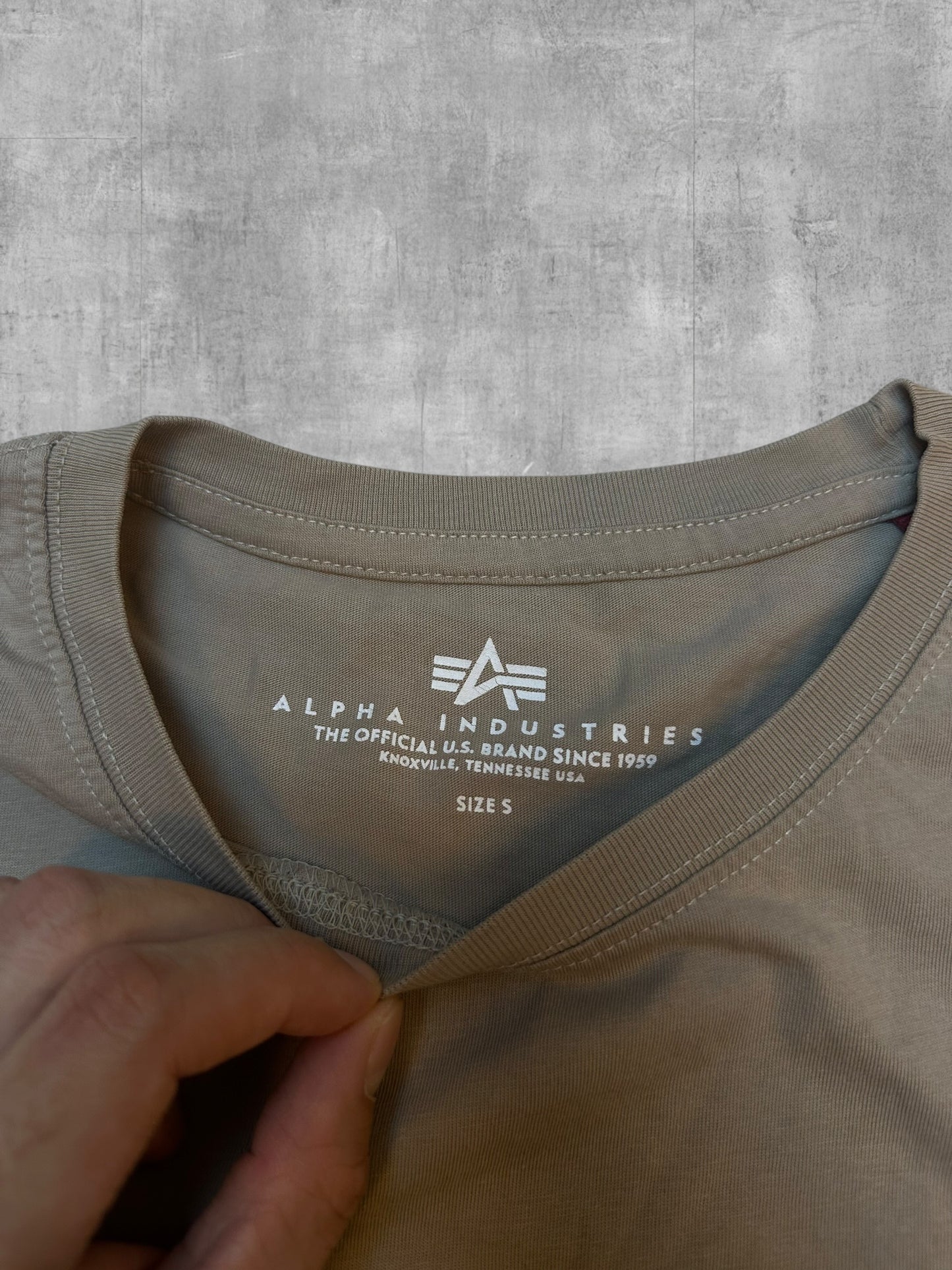 Alpha Industries T-Shirt beige Weiß S