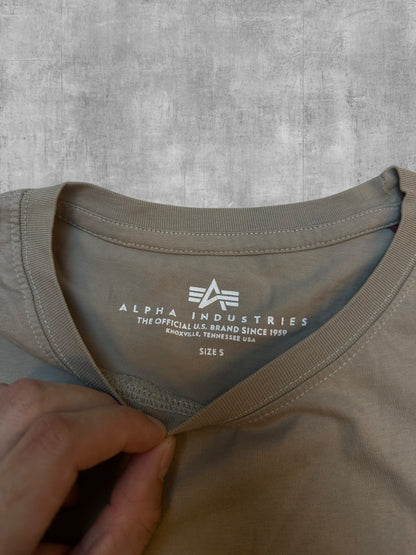 Alpha Industries T-Shirt beige Weiß S