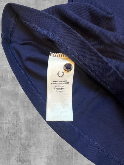 Fred Perry Polo Shirt Navy Blau Gold Weiß L