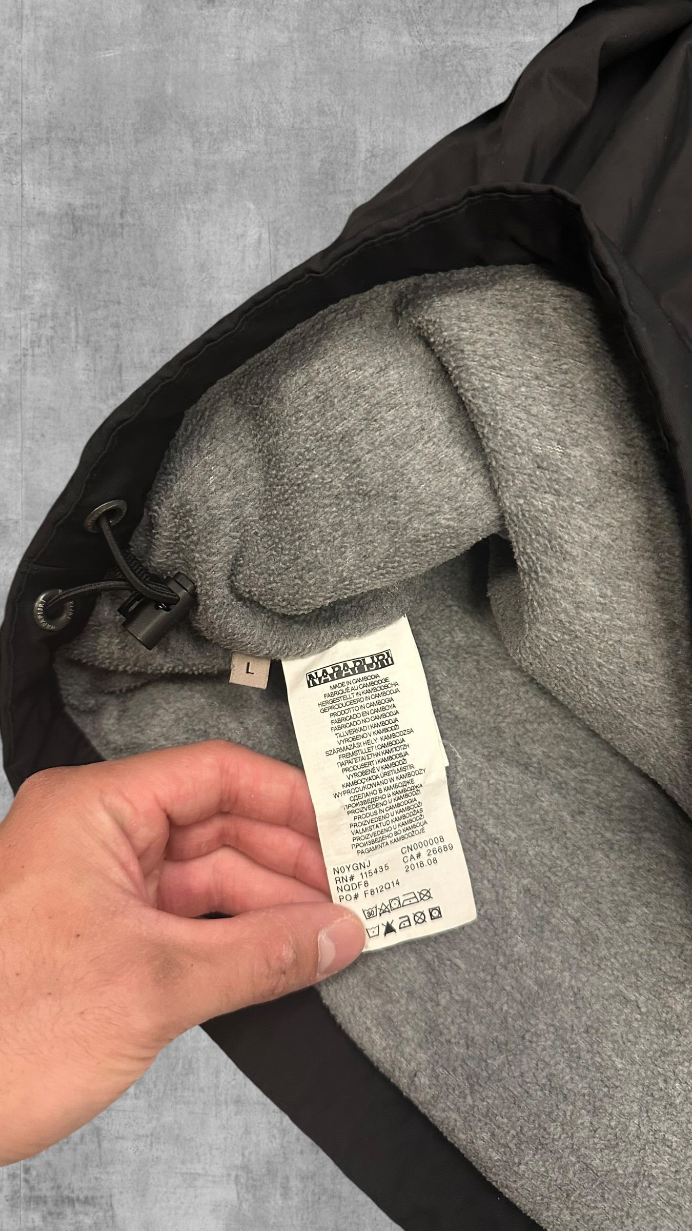 Napapijri Windbreaker gefüttert Regenjacke Schwarz L
