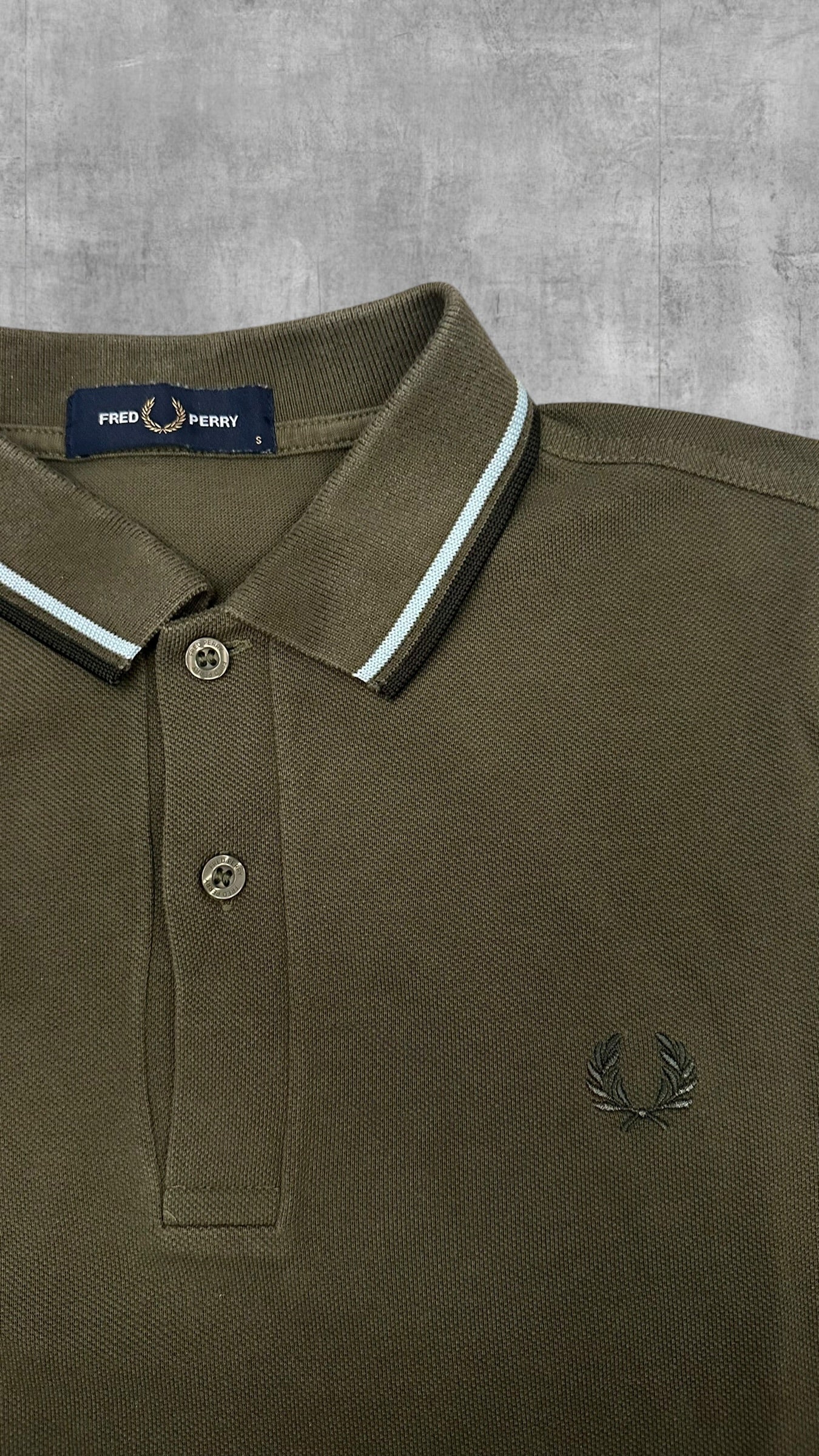 Fred Perry Polo Shirt Dunkelgrün Schwarz Weiß S