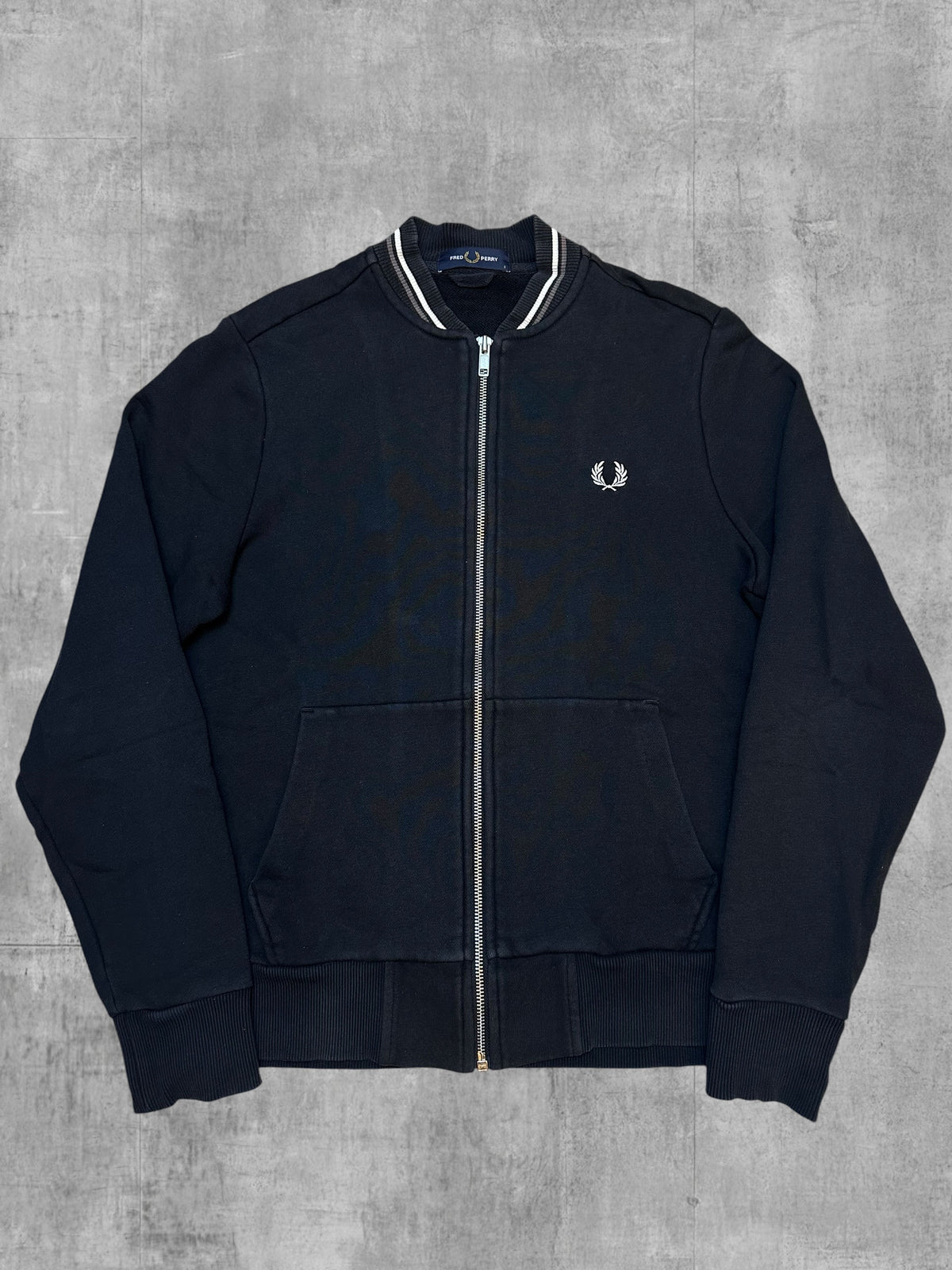 Fred Perry Sweatjacke Schwarz Weiß S