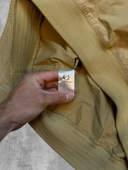 Fred Perry Quarter Zip Windbreaker Regenjacke Beige M