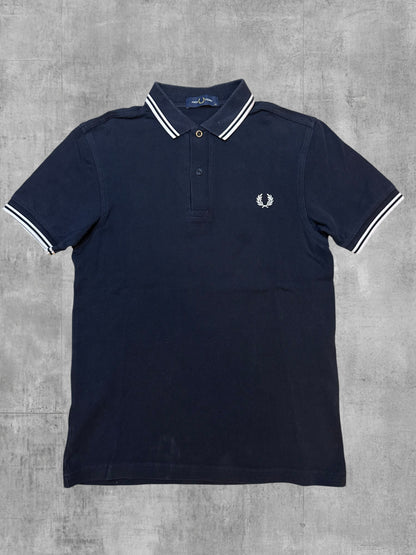 Fred Perry Polo Shirt Schwarz Weiß XS