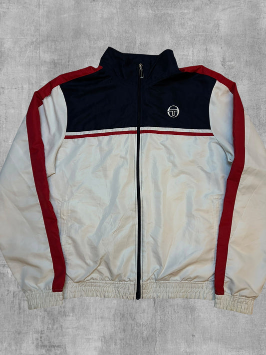 Sergio Tacchini Track Jacket White Navy Blue L