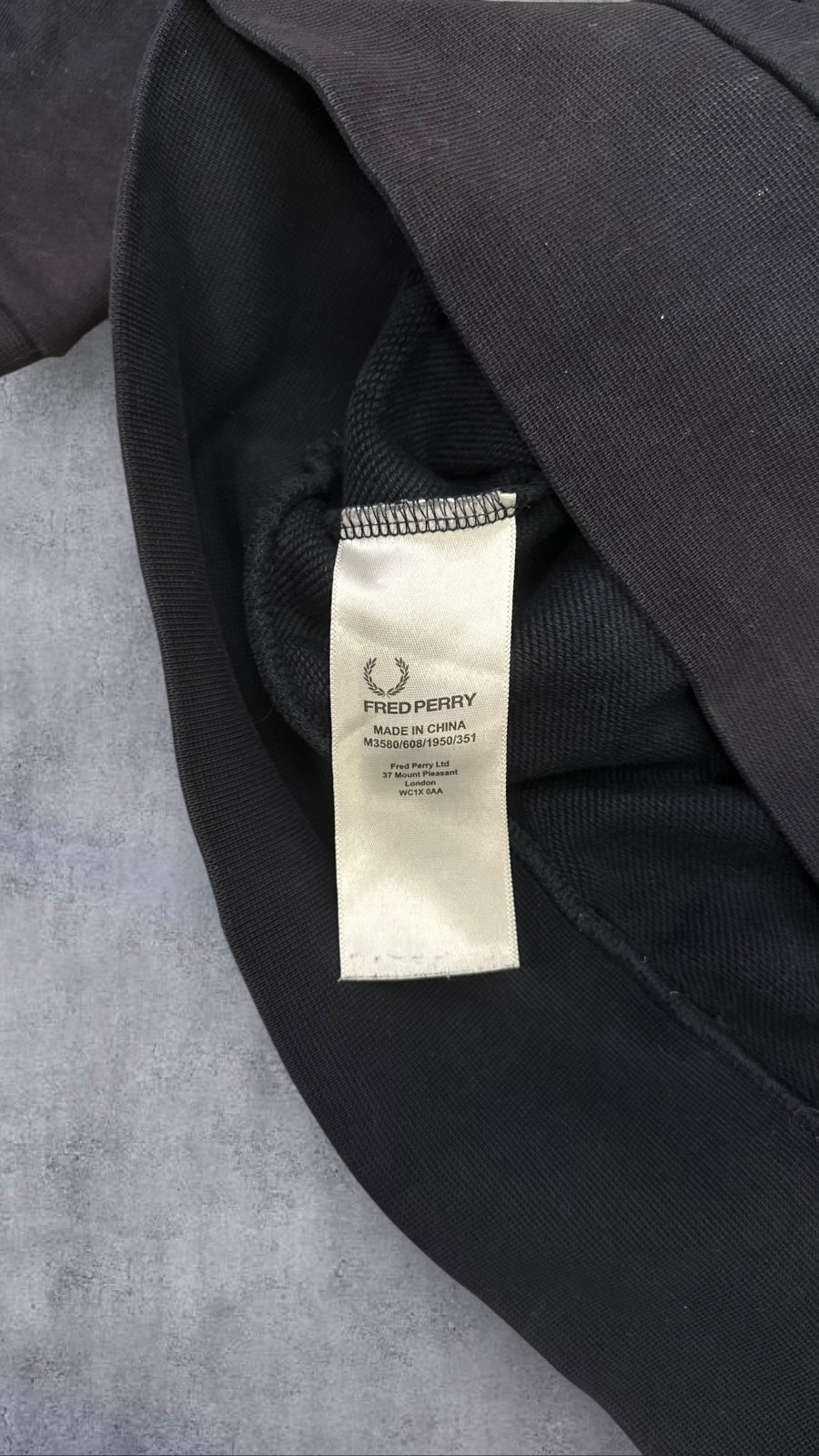 Fred Perry Sweatshirt Schwarz Weiß L