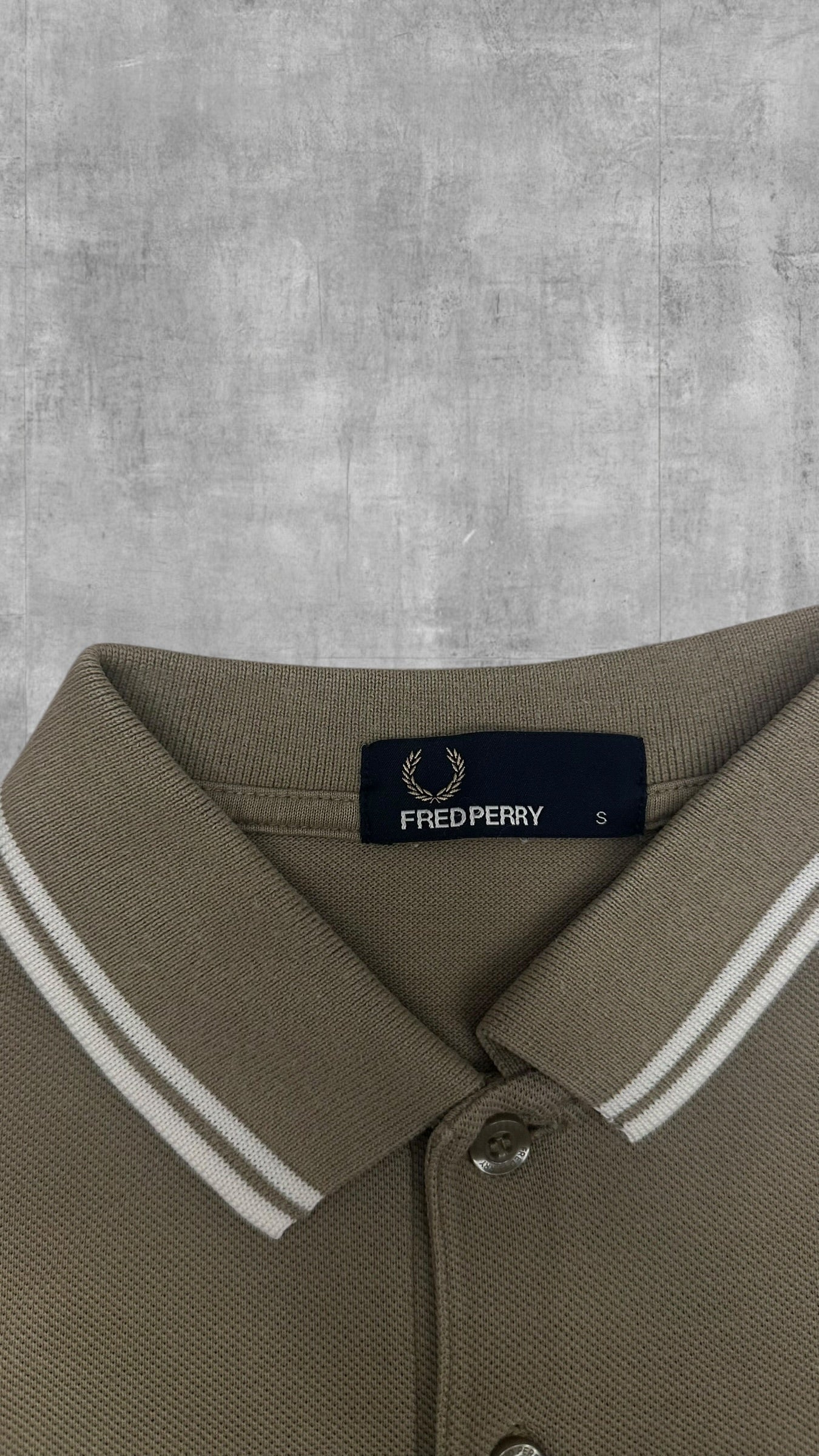 Fred Perry Polo Shirt Beige/ Khaki Weiß S