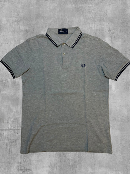 Fred Perry Polo Shirt Grau Schwarz M Slim Fit